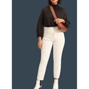 EVERLANE Baby Cord Cheeky crop pants neutral cream women’s 28 soft stretch